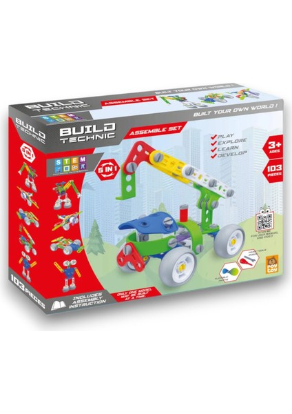 Open Toys Sök Tak Araçlar- Eğitici El Becerisini Geliştirir - (103 Parça) 5in 1 Set