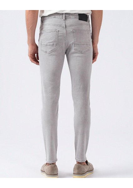 Normal Bel Normal Paça Slim Fit Gri Erkek Denim Pantolon Cedar modelleri