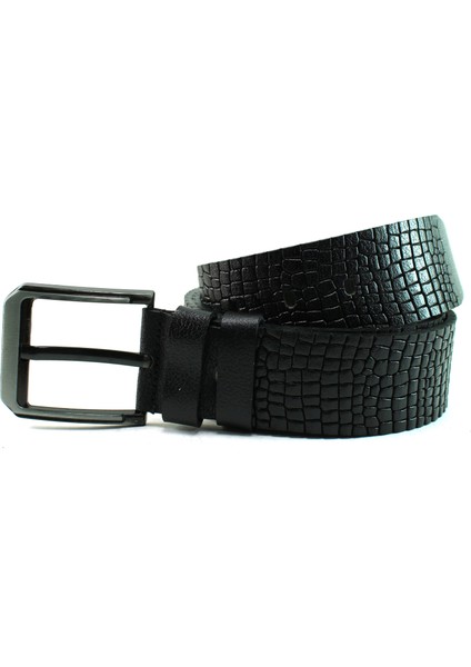 Deri Kemer Siyah Spor Desenli 81061