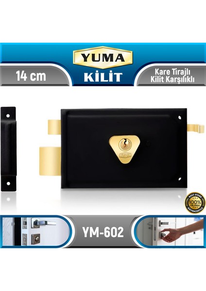 Kare Tirajlı Kilit Karşılıklı 14 cm YM-602