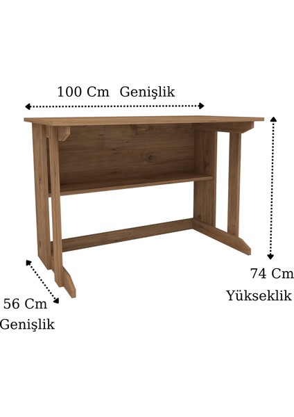 Optiwork Raflı Geniş Çalışma Masası 100X56 cm