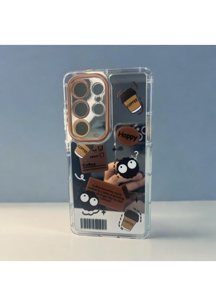 Samsung S24 Ultra 3D Digital Baskılı Aynalı Darbe Emici Tam Koruma Şeffaf Mika Telefon Kılıfı
