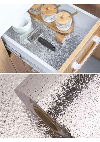 Kendinden Yapışkanlı Silinebilir Gümüş Renkli Mutfak Tezgah Üstü Sticker Folyo - 10 Metre modelleri