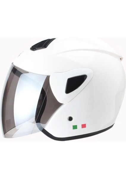 Kask SW-733 Yarım Aynalı Camlı Beyaz