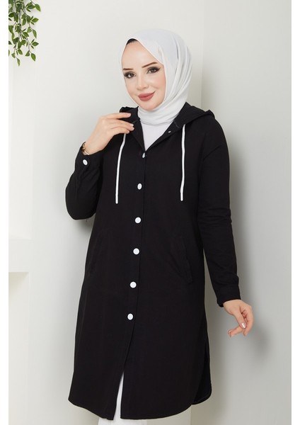 Kadın Kapüşonlu Düğme Kapamalı Kot Kap fırsatları