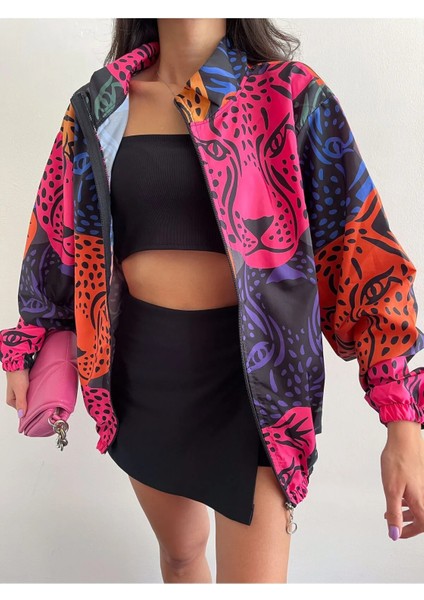 Unisex Paraşüt Kumaş Baskılı Oversize Rüzgarlık Yağmurluk fiyatları