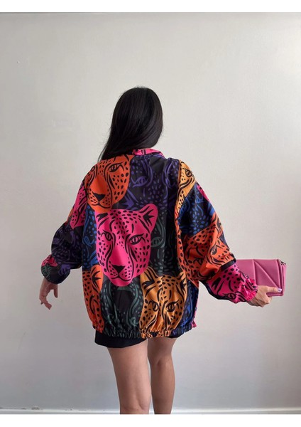 Unisex Paraşüt Kumaş Baskılı Oversize Rüzgarlık Yağmurluk modelleri