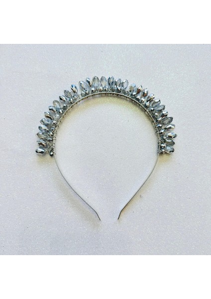 Kristal Gümüş Renkli Taç (Doğum Günü Tacı, Kına Tacı, Nişan Tacı, Mezuniyet Tacı, Abiye Tacı, Hamile Çekim Tacı, Dış Çekim Tacı, El Yapımı Taç, Vintage Taç, Özel Gün Tacı, Kadın Saç Aksesuarı, Taç)
