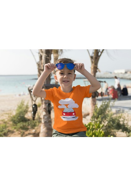 Erkek Çocuk Pamuk Kırmızı Araba Baskılı Kısa Kol Tshirt fiyatları