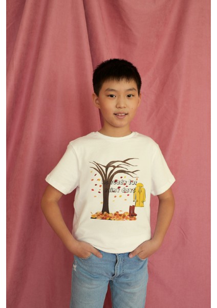 Erkek Çocuk Pamuk Rainyday Baskılı Kısa Kol Tshirt modelleri