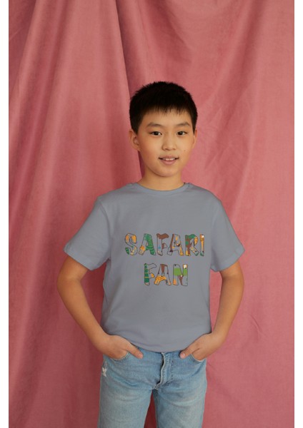 Erkek Çocuk Pamuk Safari Fun Baskılı Kısa Kol Tshirt modelleri