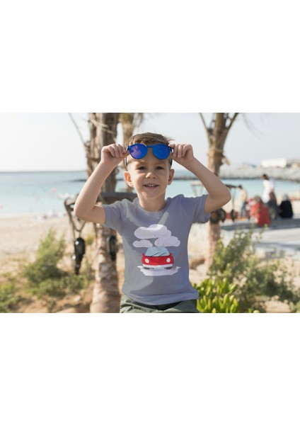 Erkek Çocuk Pamuk Kırmızı Araba Baskılı Kısa Kol Tshirt fiyatları