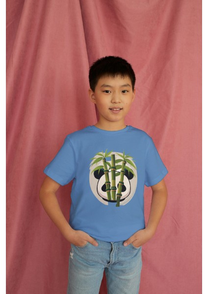 Erkek Çocuk Pamuk Panda Baskılı Kısa Kol Tshirt modelleri