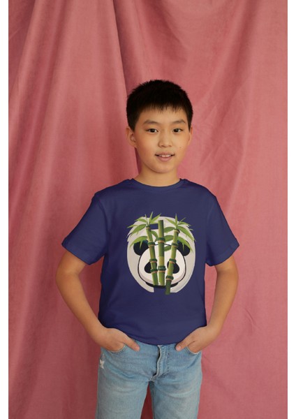 Erkek Çocuk Pamuk Panda Baskılı Kısa Kol Tshirt modelleri