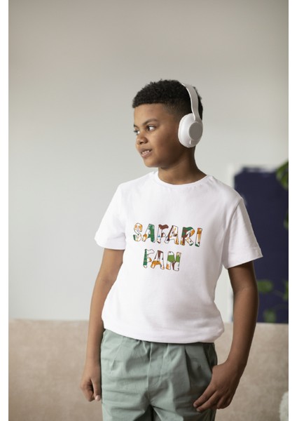Erkek Çocuk Pamuk Safari Fun Baskılı Kısa Kol Tshirt