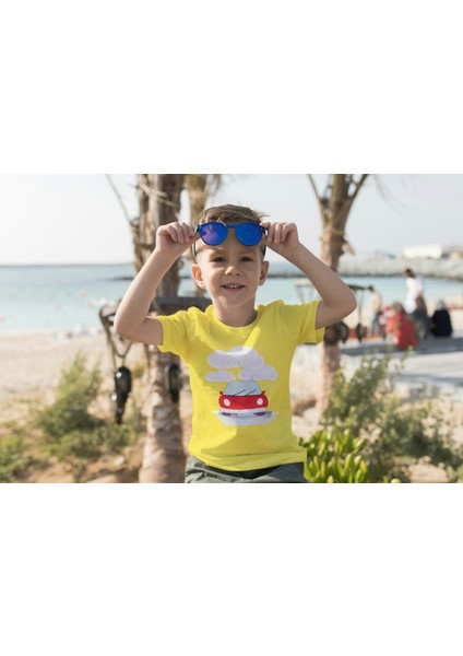 Erkek Çocuk Pamuk Kırmızı Araba Baskılı Kısa Kol Tshirt fiyatları