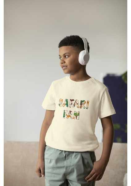 Erkek Çocuk Pamuk Safari Fun Baskılı Kısa Kol Tshirt