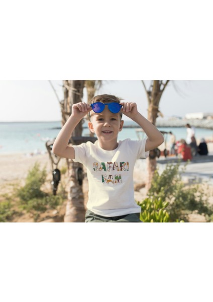 Erkek Çocuk Pamuk Safari Fun Baskılı Kısa Kol Tshirt fiyatları