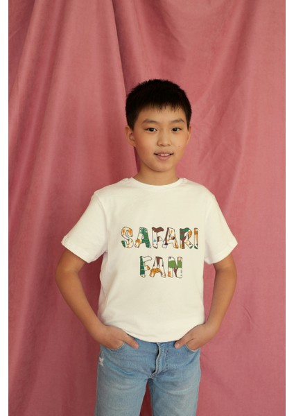 Erkek Çocuk Pamuk Safari Fun Baskılı Kısa Kol Tshirt modelleri