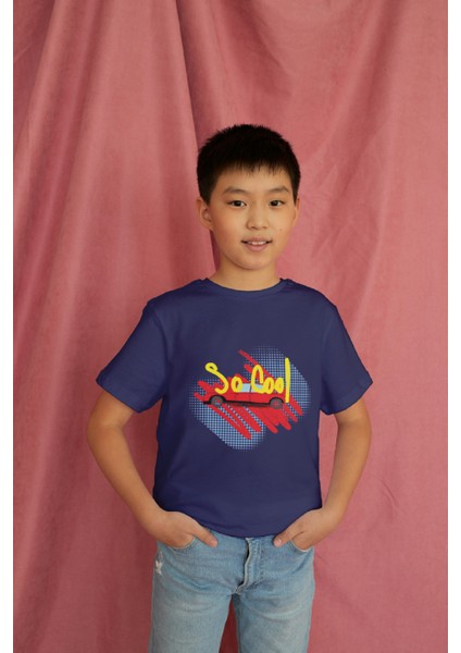 Erkek Çocuk Pamuk So Cool Araba Baskılı Kısa Kol Tshirt modelleri