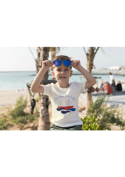 Erkek Çocuk Pamuk The Ship Has Gemi Baskılı Kısa Kol Tshirt fiyatları