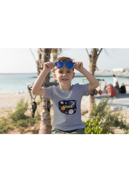 Erkek Çocuk Pamuk Space Baskılı Kısa Kol Tshirt fiyatları