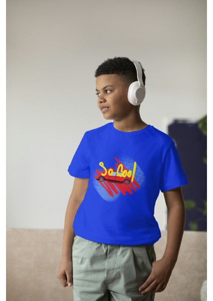 Erkek Çocuk Pamuk So Cool Araba Baskılı Kısa Kol Tshirt