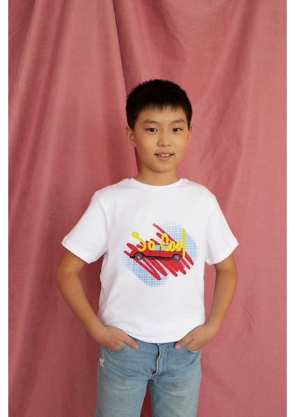 Erkek Çocuk Pamuk So Cool Araba Baskılı Kısa Kol Tshirt modelleri