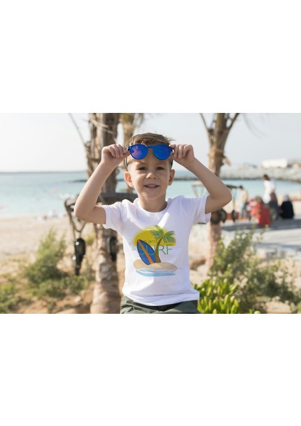 Erkek Çocuk Pamuk Surf Baskılı Kısa Kol Tshirt fiyatları