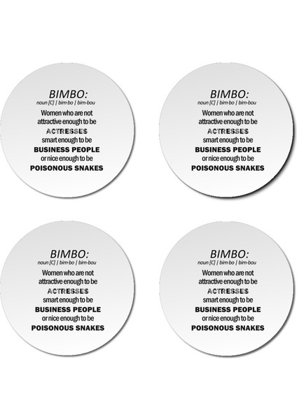 Bimbo Definition - Black Lettering Bardak Altlığı