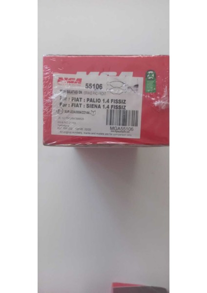 -55106 Ön Fren Balatası Fiat Palio/siena 1,4 Fişsiz fiyatları