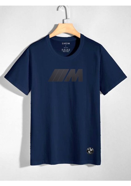 Bmw Logolu ve M Baskılı Unisex Oversize Pamuklu T-Shirt