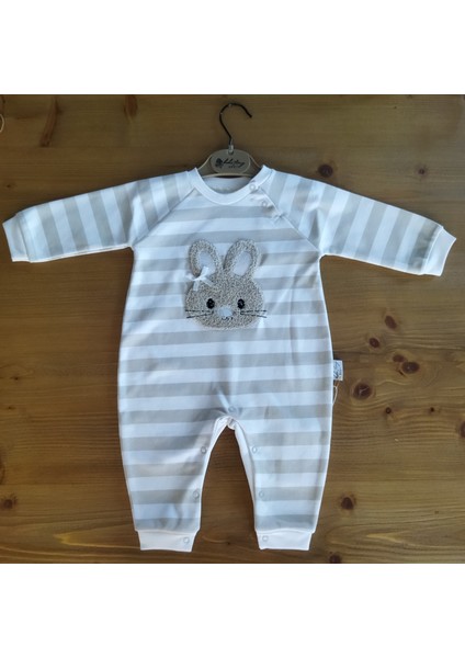 Punch Tavşan Grafikli Çizgili Kız Tulum