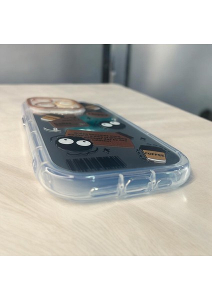 IPHONE 15 Pro 3D Digital Baskılı Aynalı Darbe Emici Tam Koruma Şeffaf Mika Telefon Kılıfı