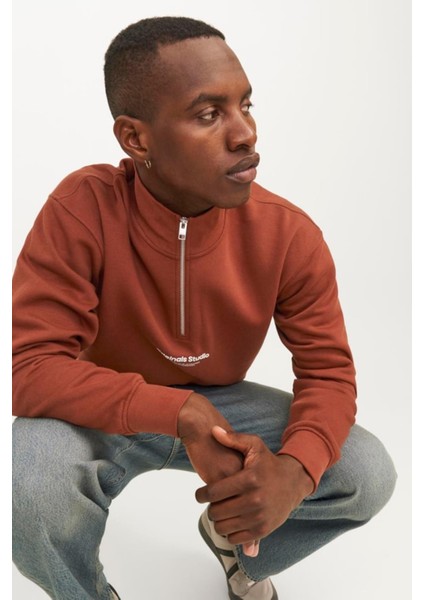 Jorvesterbro Sweat Quarter Zıp Hn NOOS12241777 Kiremit modelleri