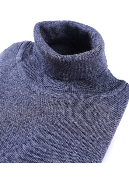 Slim Fit Kesim Modern Erkek Pamuklu Tam Balıkçı Yaka Triko Kazak - KAV6400W