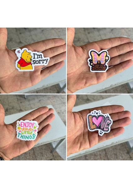 Ütü Ile Yapışan 4 Adet Örme Kumaş Arma Yırtık Kapatıcı Pratik Yama Tekstil Patch Renkli Çılgın Duvar Yazıları