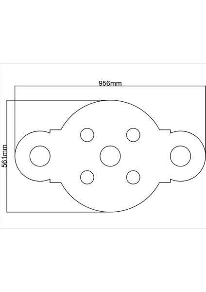 Tavan LED Spotlu Göbeği-52-56 x 95 cm-Yuvarlak