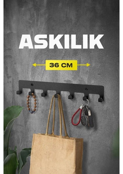 Dekoratif Demir Duvar Askısı - Metal Askılık - Elbise Askısı