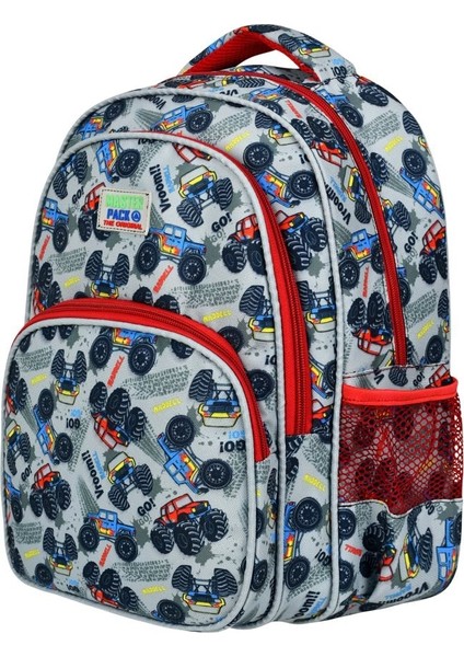 Araba Desenli Gri Ilkokul Çantası fiyatları
