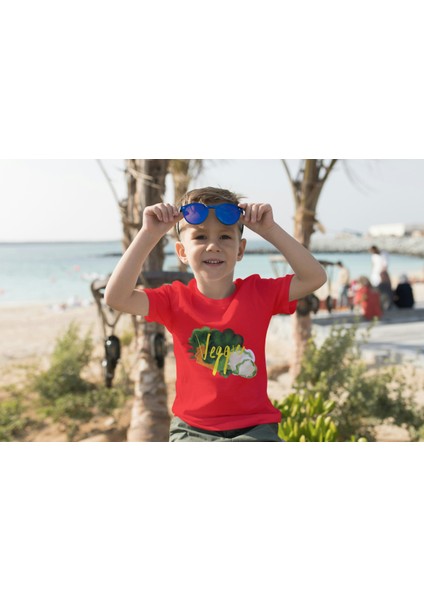 Erkek Çocuk Pamuk Veggie Baskılı Kısa Kol Tshirt fiyatları