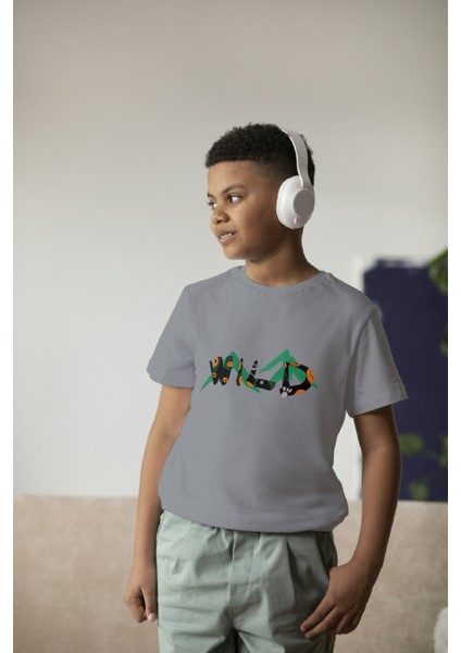 Erkek Çocuk Pamuk Wild Baskılı Kısa Kol Tshirt