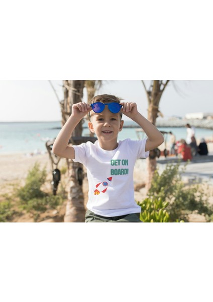 Erkek Çocuk Pamuk Uzay Baskılı Kısa Kol Tshirt fiyatları