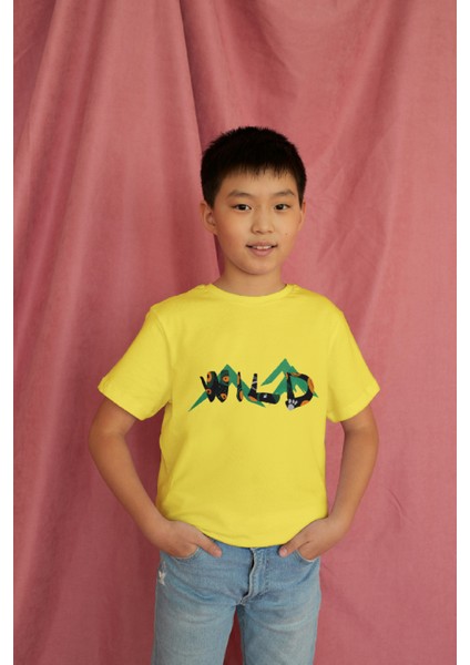 Erkek Çocuk Pamuk Wild Baskılı Kısa Kol Tshirt modelleri