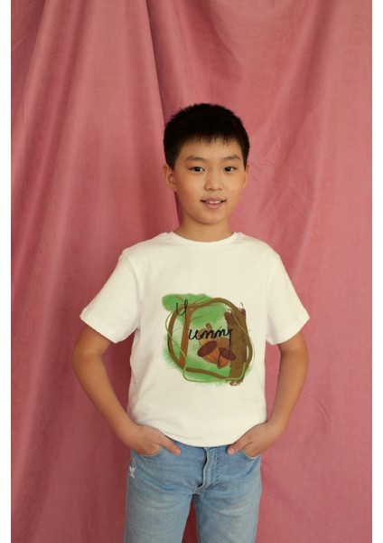 Erkek Çocuk Pamuk Yummy Baskılı Kısa Kol Tshirt