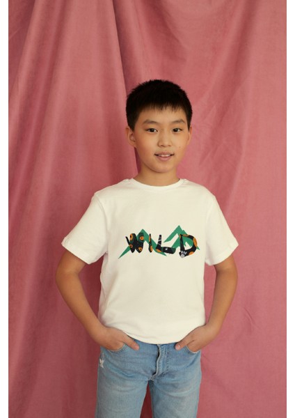 Erkek Çocuk Pamuk Wild Baskılı Kısa Kol Tshirt modelleri