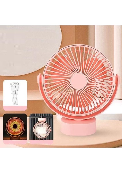 Gece Işığı Moduna Sahip Yeni Duvara Asmalı Çok Fonksiyonlu Fan 360° Şarj Edilebilir USB Fan