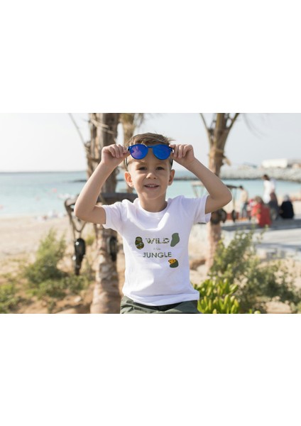 Erkek Çocuk Pamuk Wild Jungle Baskılı Kısa Kol Tshirt