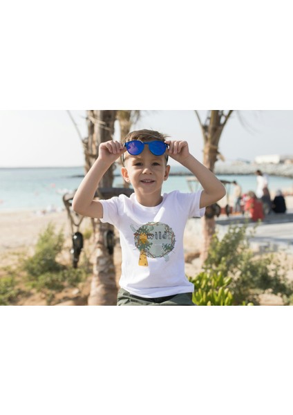 Erkek Çocuk Pamuk Zürafa Baskılı Kısa Kol Tshirt fiyatları