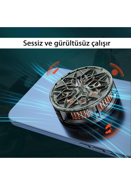 MT37 Profesyonel 11 Kanat Turbo Fanlı Gaming Telefon Soğutucu 1 Çift Hızlı Tetik Manyetik Yarı Iletken Radyatör